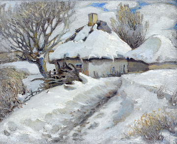 «Зимовий краєвид з хатою», 1910-і